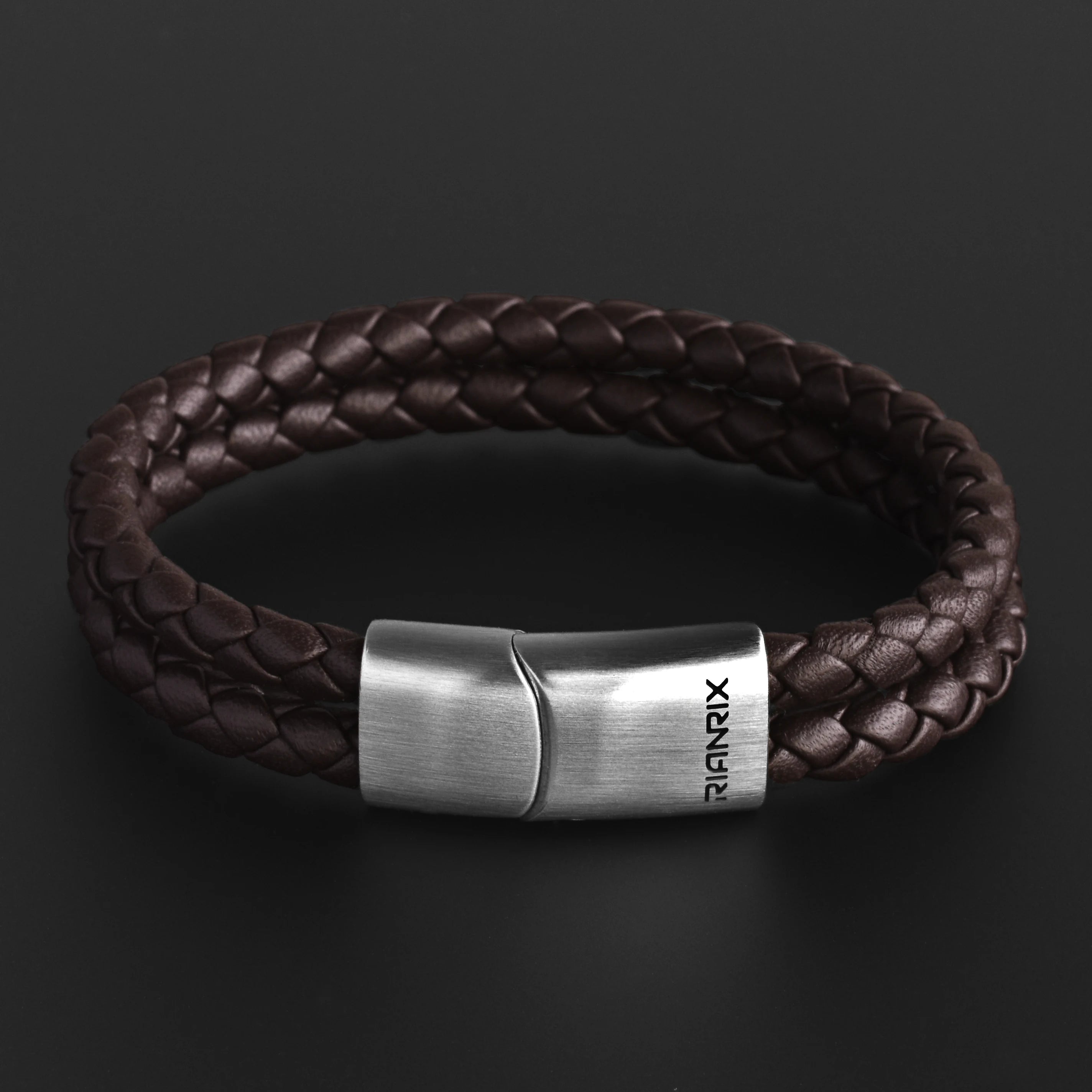 Adrian - 6mm Double-Layer Nappa Leather Bracelet in Classic Black