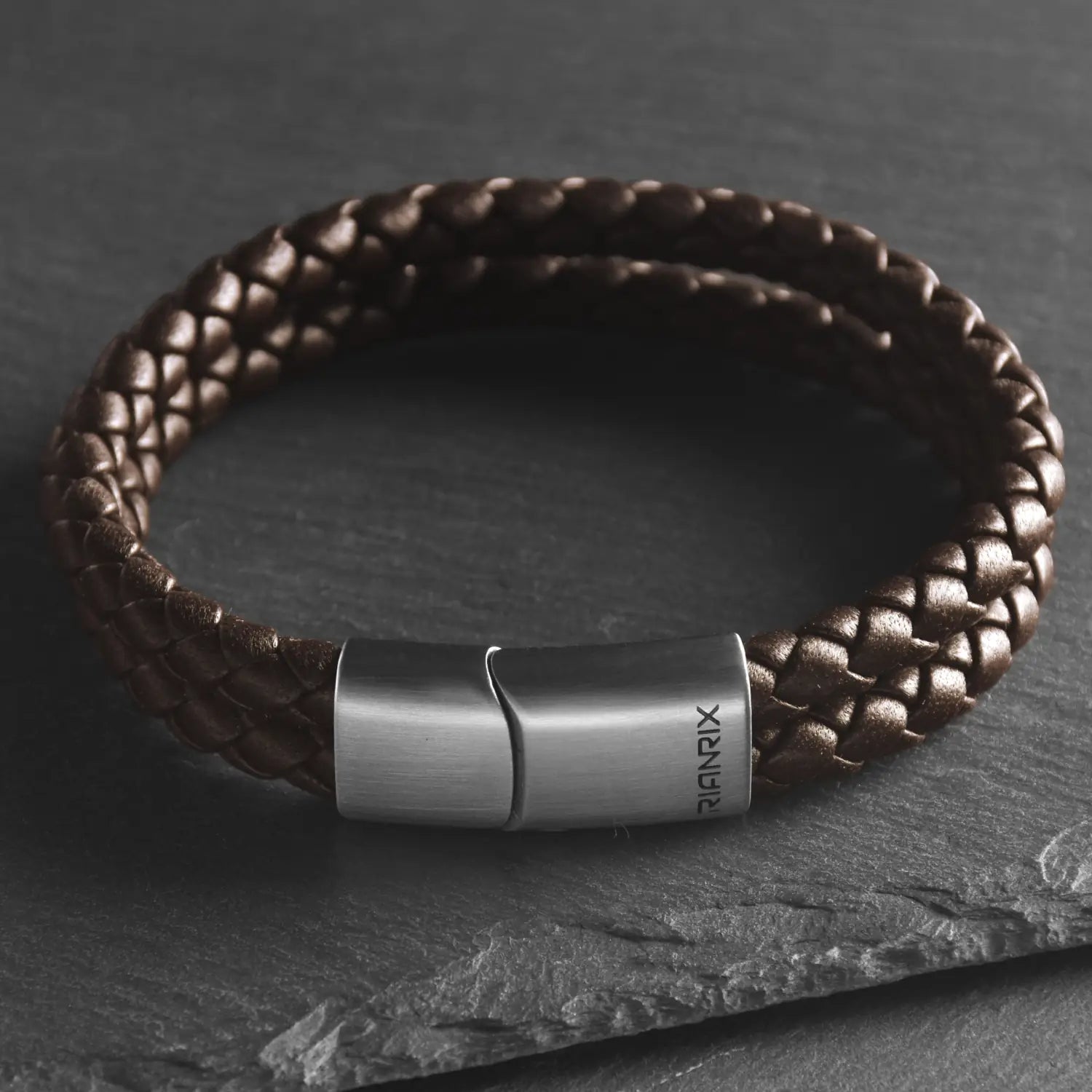 Adrian – 6mm Signature Double-Layer Nappa Leather Bracelet (Espresso Brown)