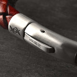 Alex - 6mm bolo genuine leather bracelet in antique red