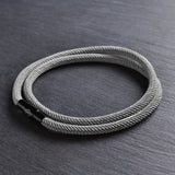 Ash - 4mm doube-layer Milan rope bracelet in grey