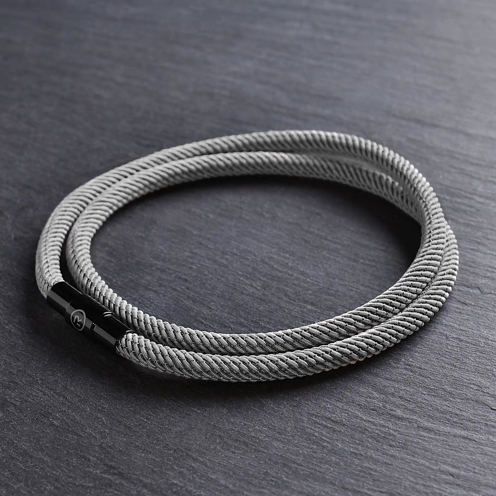 Ash - 4mm doube-layer Milan rope bracelet in grey