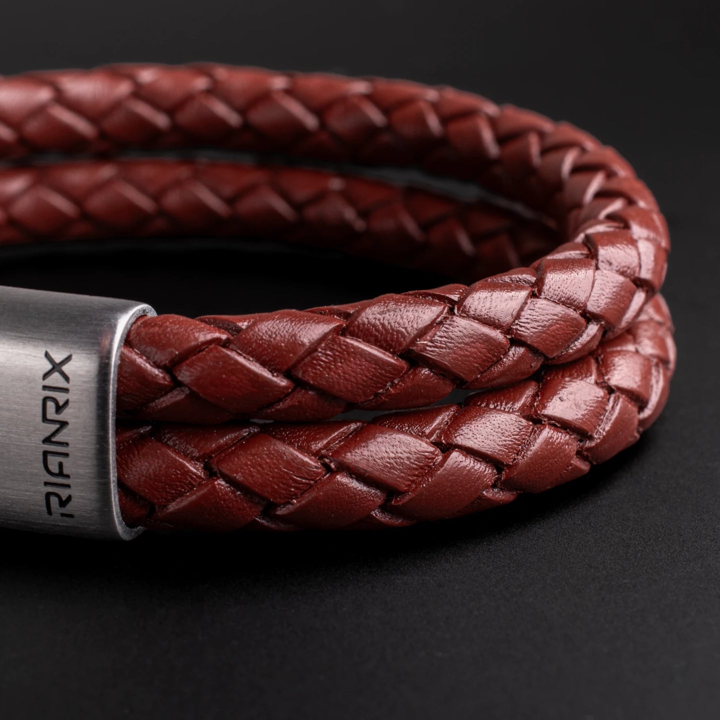 Beckett - 6mm Premium Double-Layer Leather Bracelet ( Saddle Brown )
