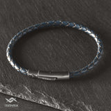 Ben - 4mm bolo genuine leather bracelet in dark blue