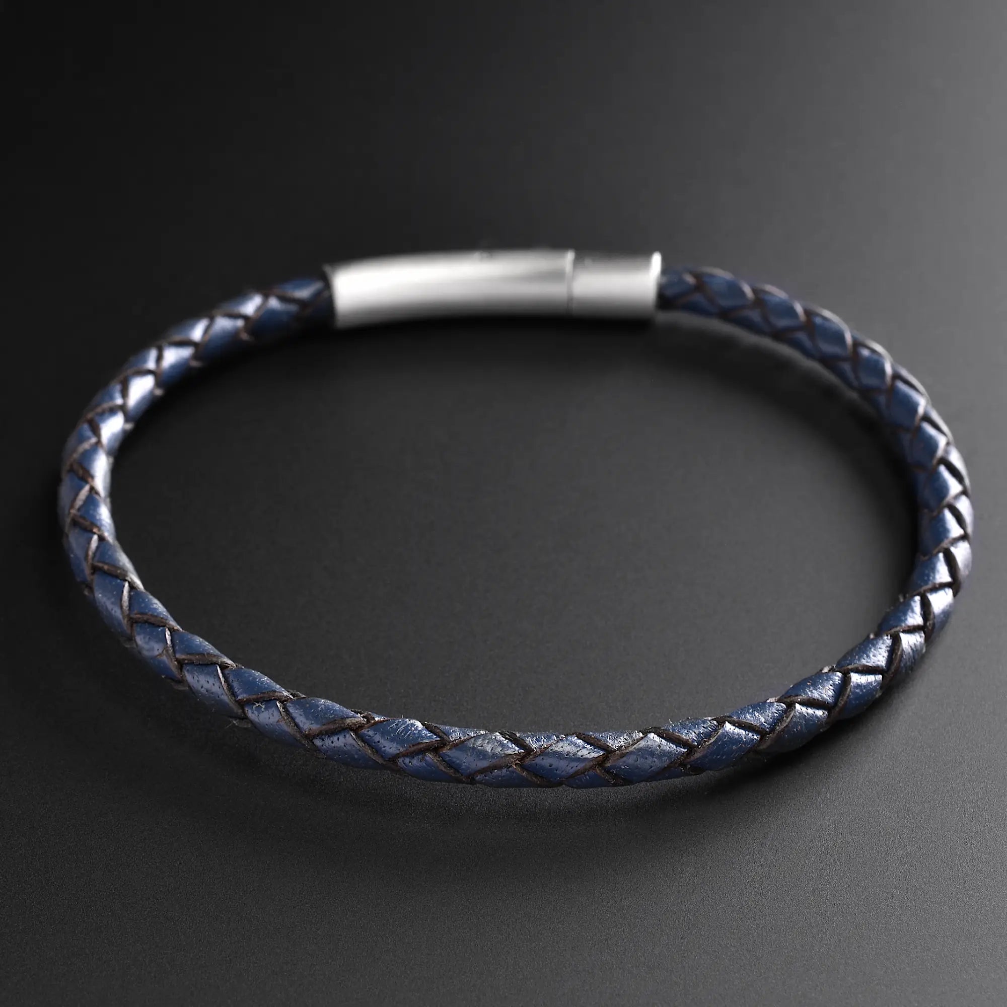 Ben - 4mm Leather Bolo Bracelet (Dark Blue)
