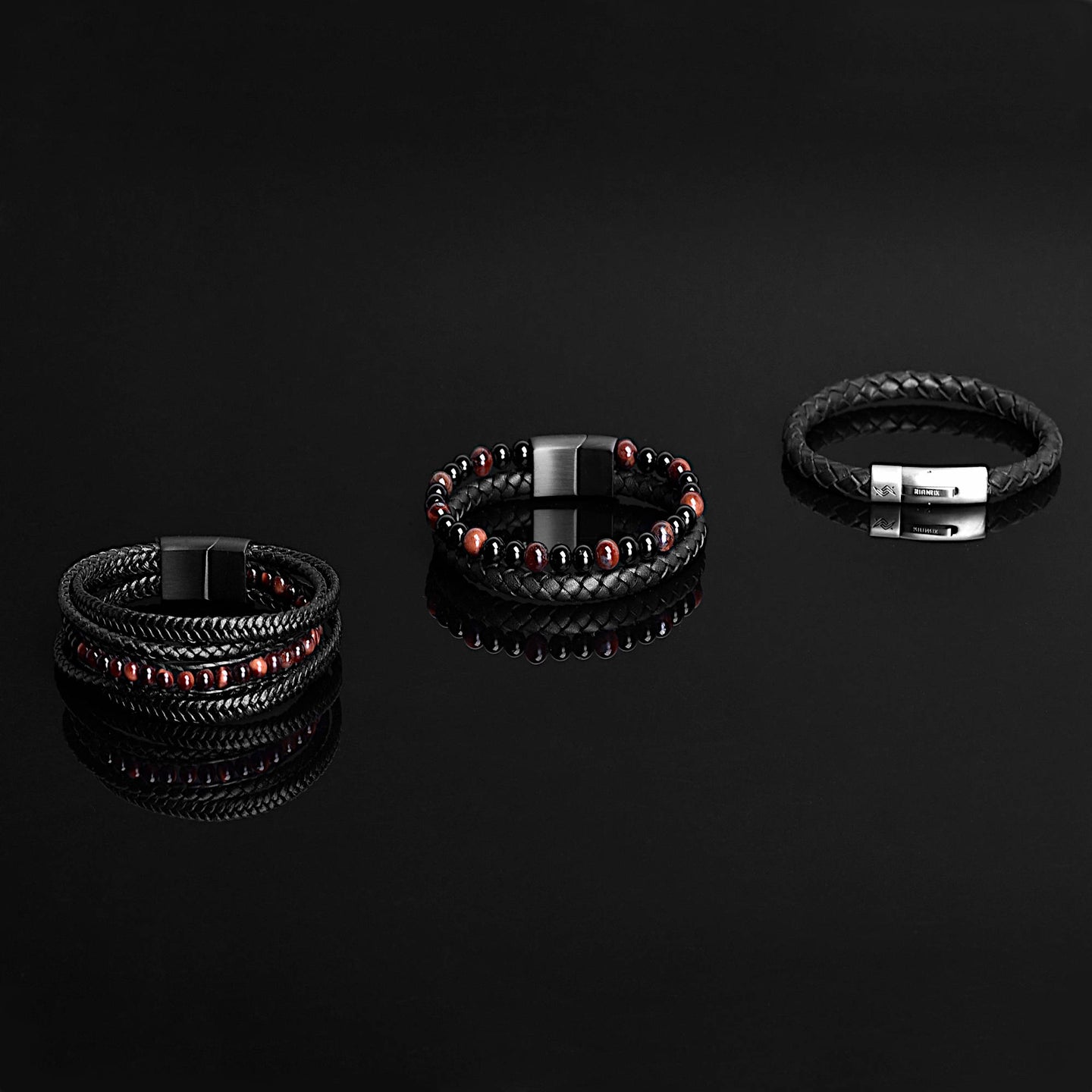 The Axton Set – Men’s Bracelet Bundle (Triple Leather)