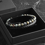 Caleb - Genuine leather bracelet with African Turquoise stone