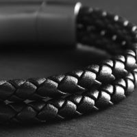 Cassian – 6mm Signature Double-Layer Nappa Leather Bracelet (Classic Black)
