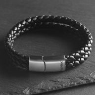 Cassian – 6mm Signature Double-Layer Nappa Leather Bracelet (Classic Black)