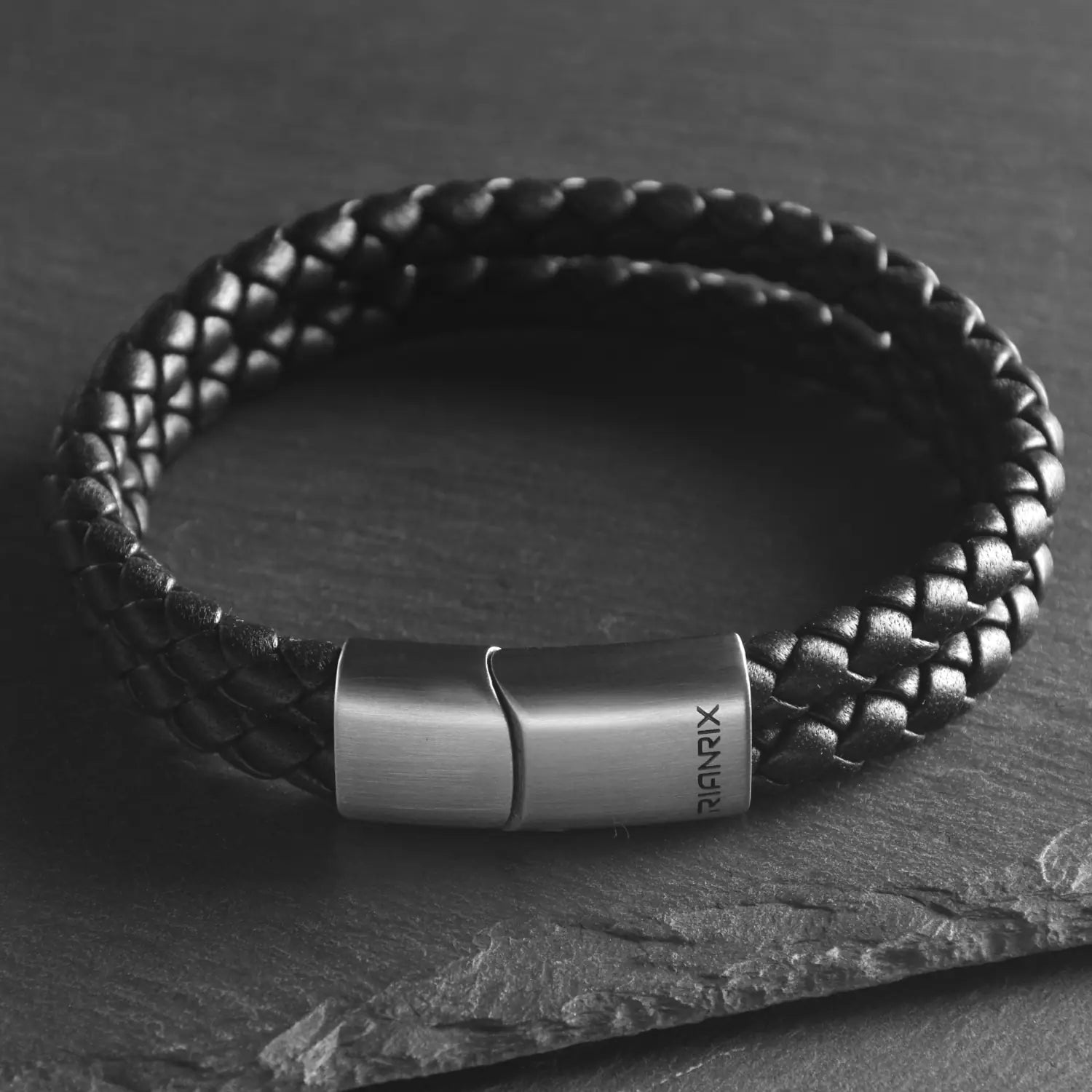 Cassian – 6mm Signature Double-Layer Nappa Leather Bracelet (Classic Black)