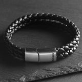 Cassian – 6mm Signature Double-Layer Nappa Leather Bracelet (Classic Black)