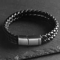 Cassian – 6mm Signature Double-Layer Nappa Leather Bracelet (Classic Black)