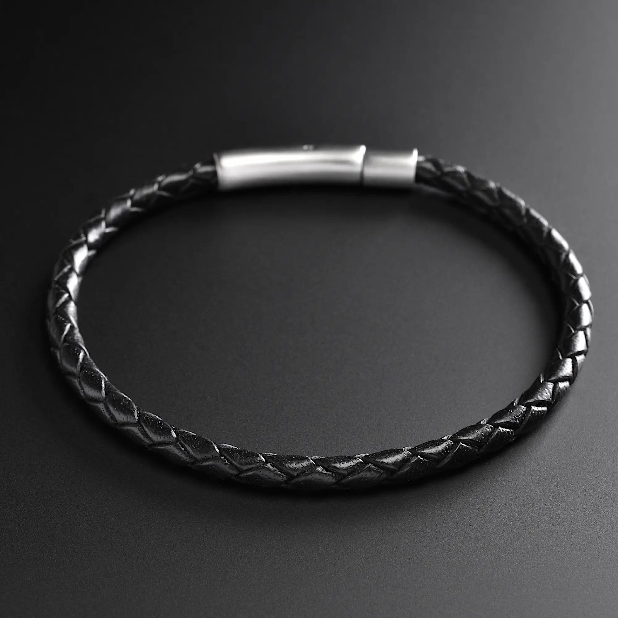Cole - 4mm Leather Bolo Bracelet (Classic Black)