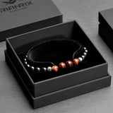 Dante - Red Tiger-Eye & Onyx Bead Bracelet