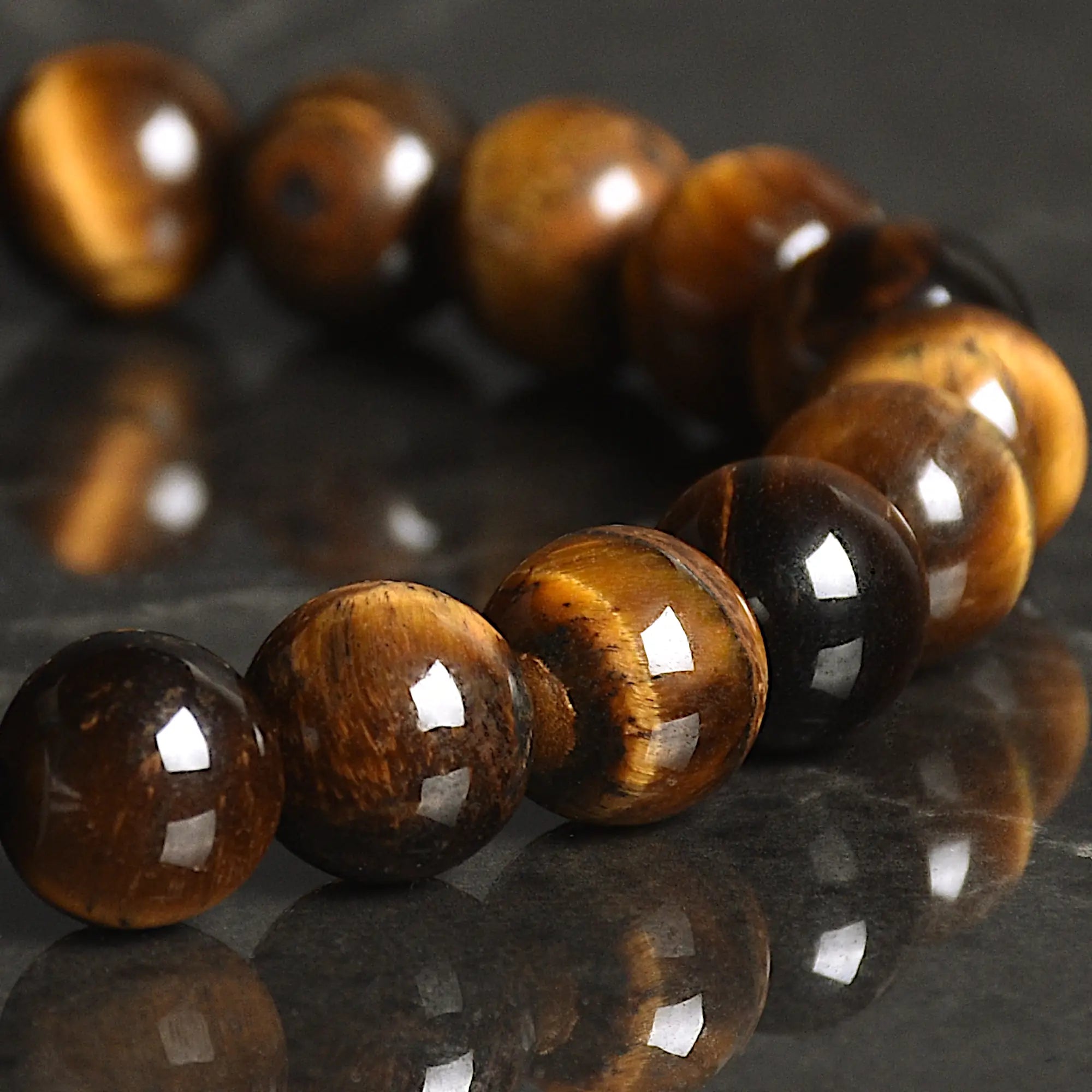 Declan – 8mm yellow tiger eye stone bracelet