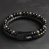 Draco - Leather bracelet with dragon blood stone