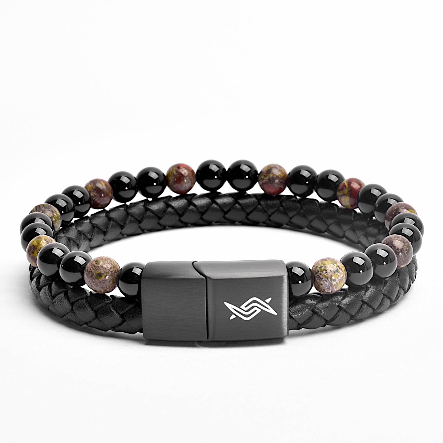 Draco - Genuine leather bracelet with dragon blood stone