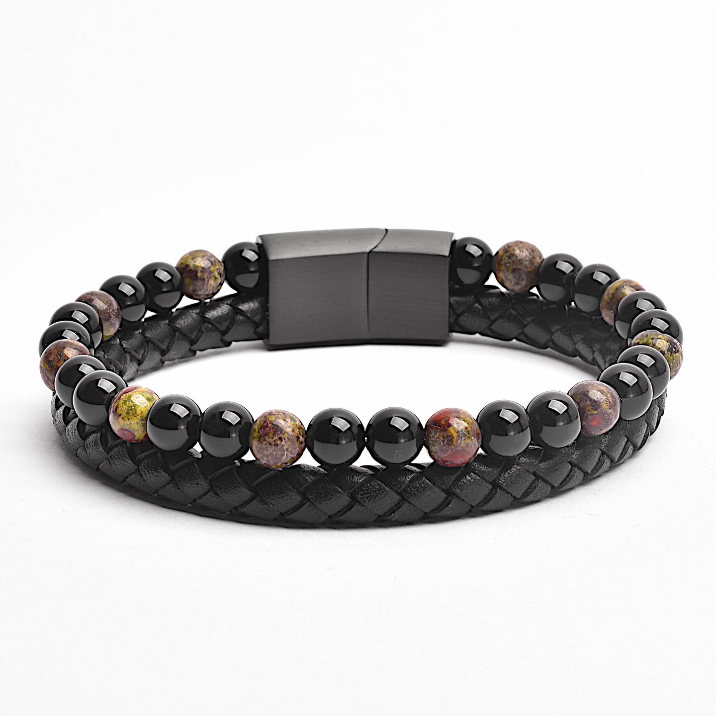 Draco - Genuine leather bracelet with dragon blood stone