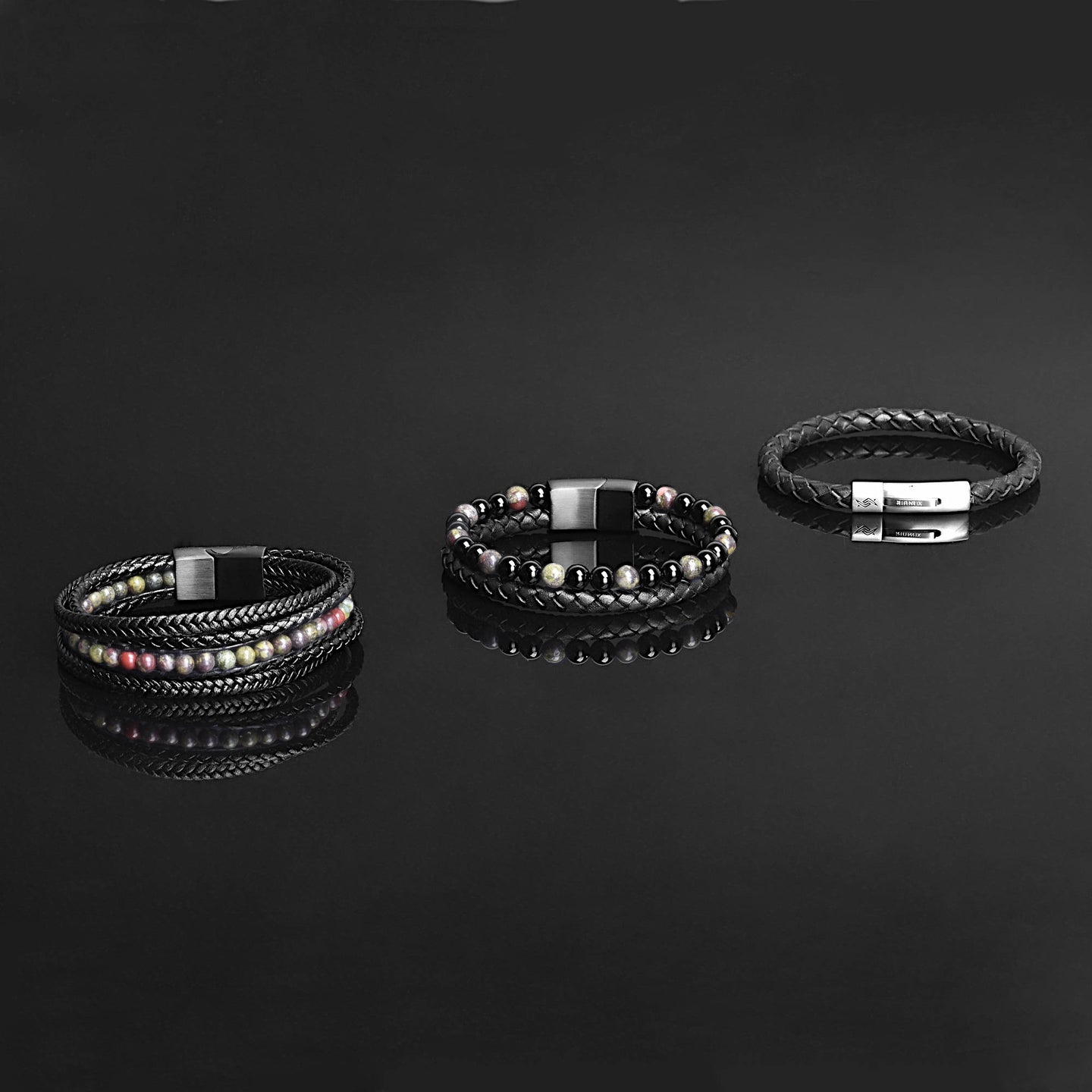 The Drakar Set – Men’s Bracelet Bundle (Triple Leather)