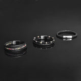 The Drakar Set – Men’s Bracelet Bundle (Triple Leather)