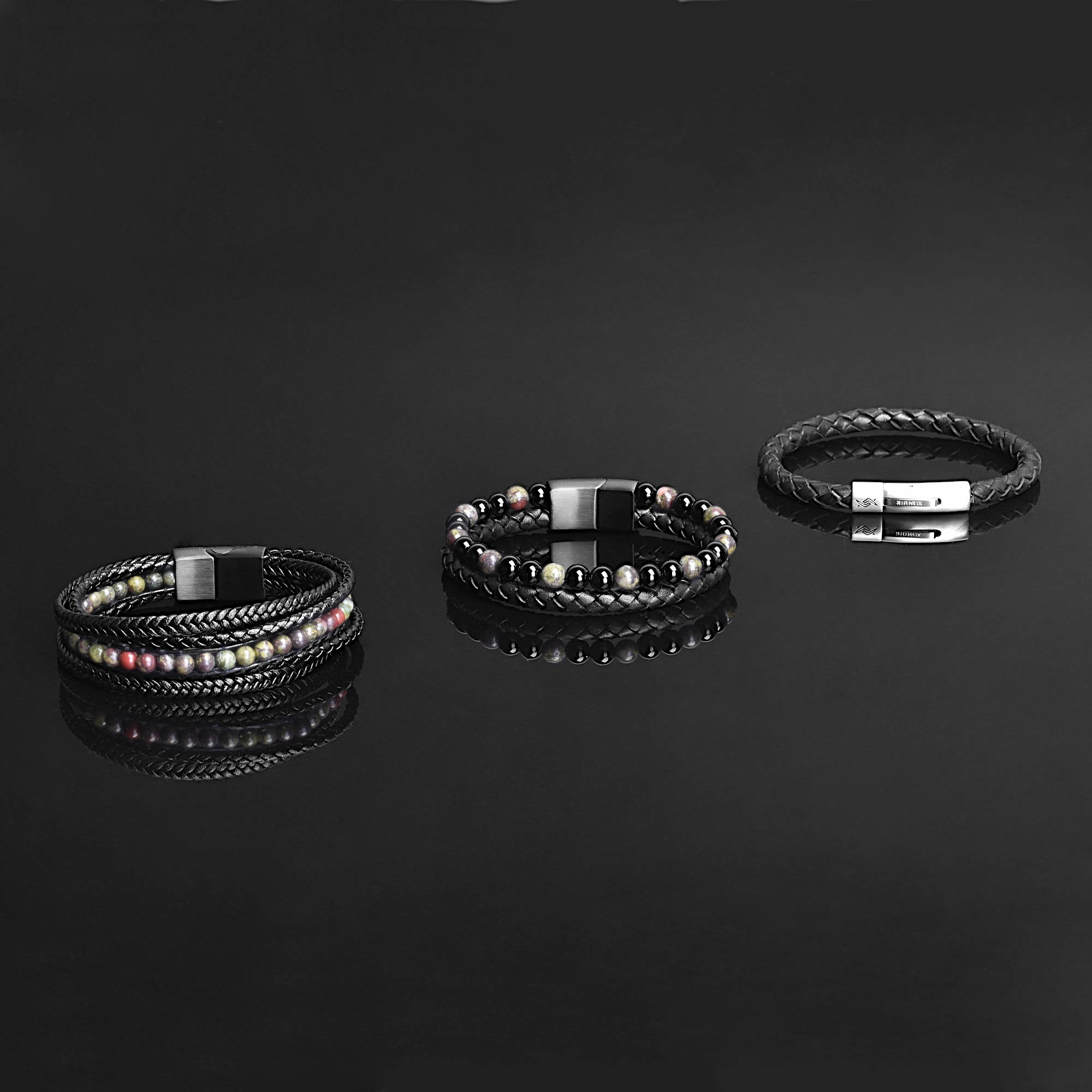 The Drakar Set – Men’s Bracelet Bundle (Triple Leather)
