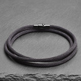 Dusk - 3mm triple-layer Milan rope bracelet in black-grey