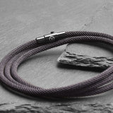 Dusk - 3mm triple-layer Milan rope bracelet in black-grey