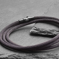 Dusk - 3mm triple-layer Milan rope bracelet in black-grey