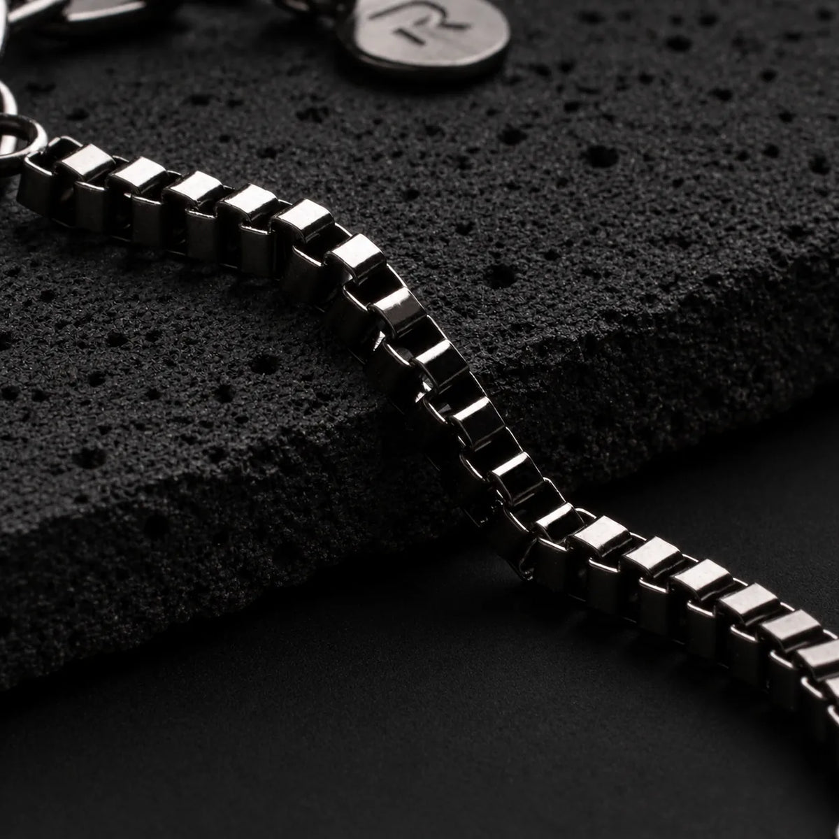 Flint — 3mm Gunmetal Box Chain Bracelet