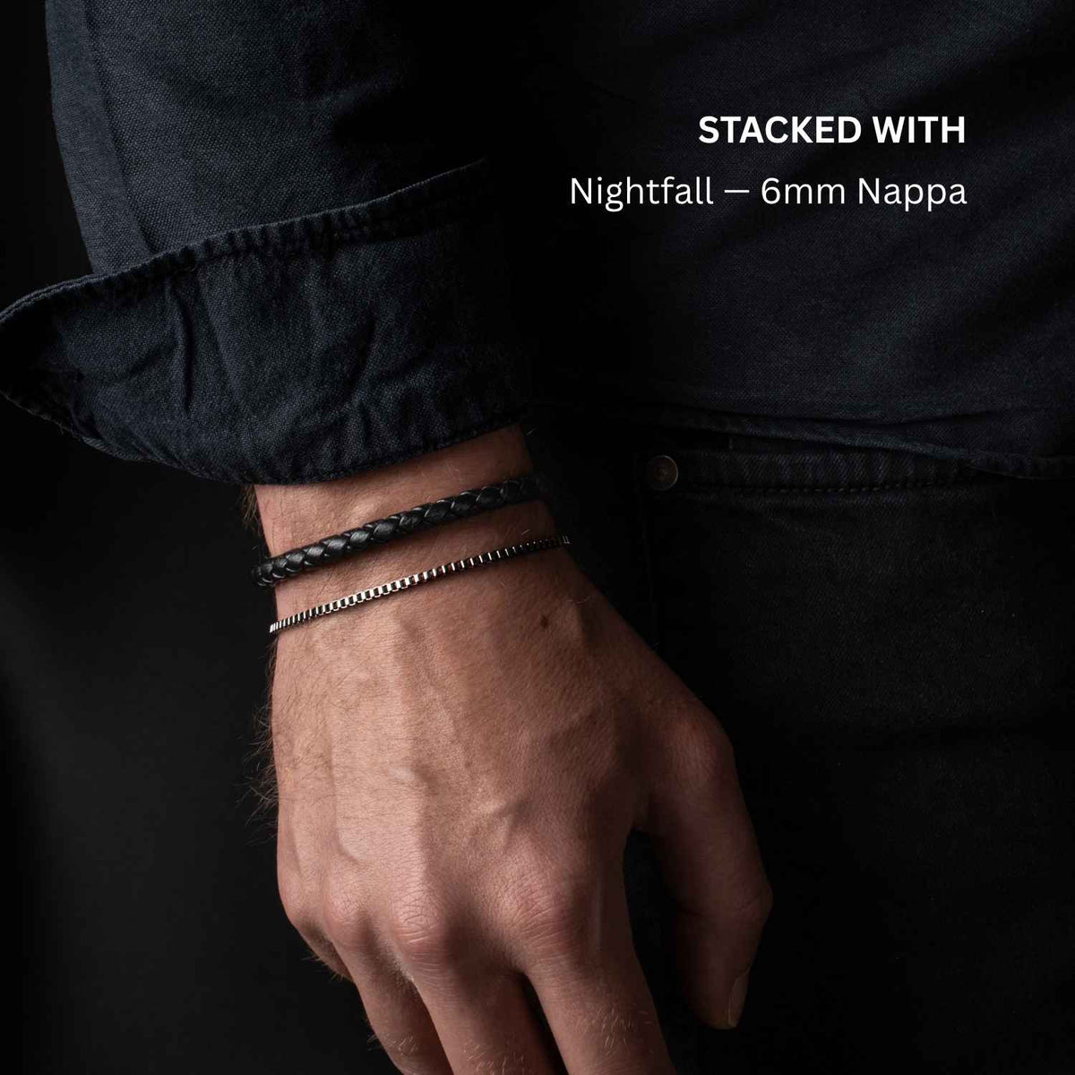 Flint — 3mm Gunmetal Box Chain Bracelet