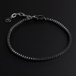 Flint — 3mm Gunmetal Box Chain Bracelet