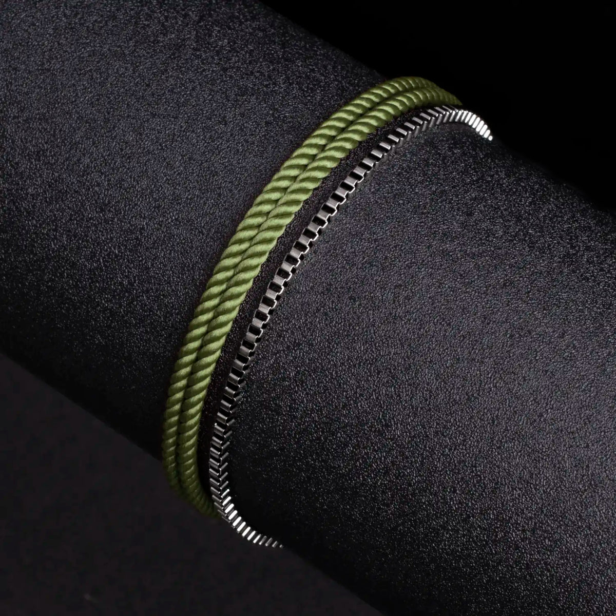 Forrest × Flint - Twisted Rope & Gunmetal Bracelet Stack