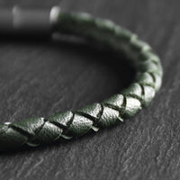 Hale - 4mm super soft Nappa leather bracelet in olive green
