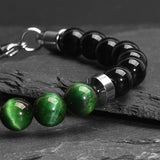 Hunter - Green Tiger-Eye & Onyx Bead Bracelet