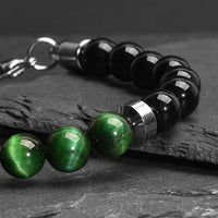 Hunter - Green Tiger-Eye & Onyx Bead Bracelet