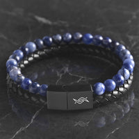 Julian - Genuine leather bracelet with Sodalite stone