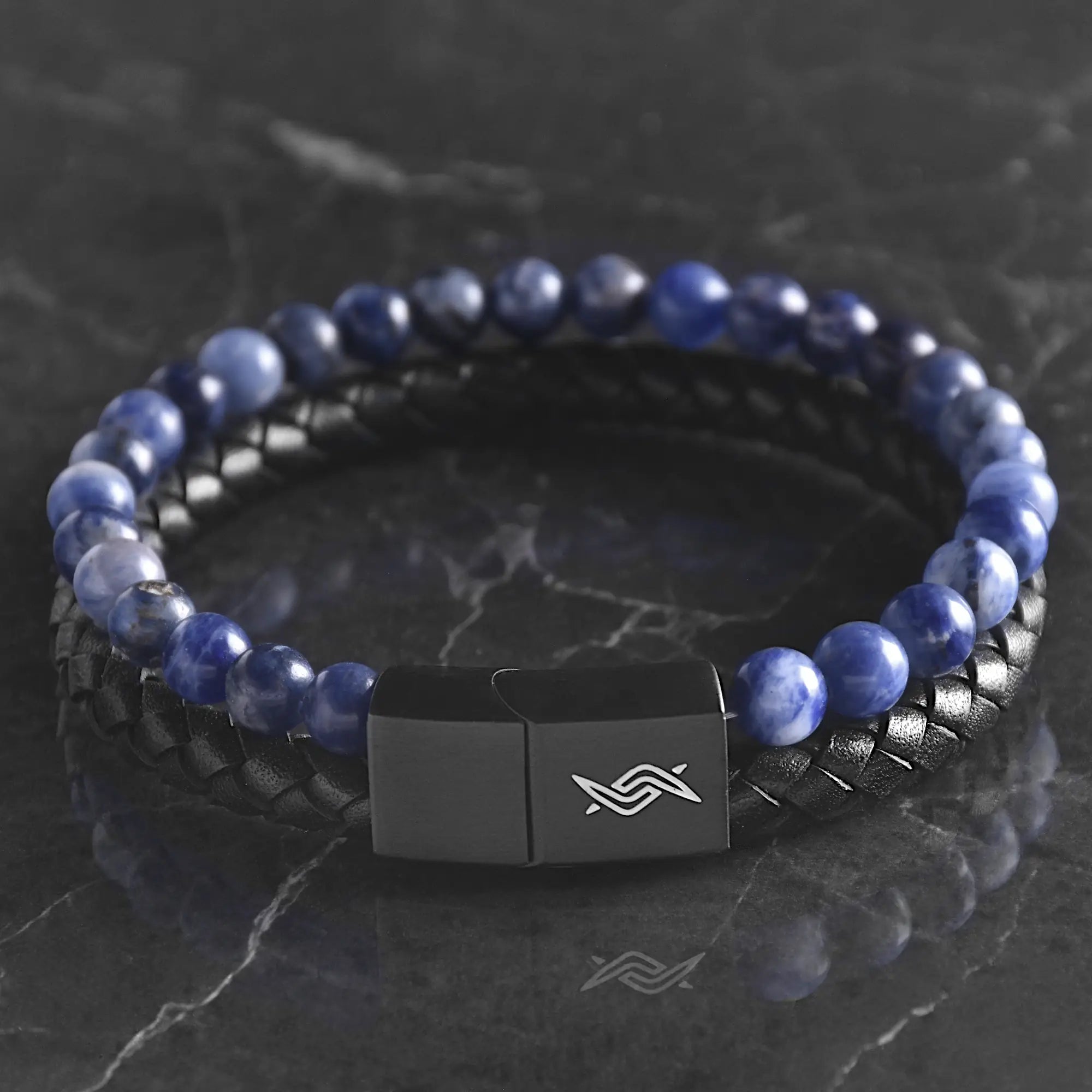 Julian - Genuine leather bracelet with Sodalite stone