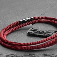Lucan - 3mm triple-layer Milan rope bracelet in wine red