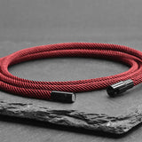 Lucan - 3mm triple-layer Milan rope bracelet in wine red