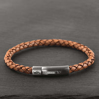 Lukas - 6mm bolo genuine leather bracelet in antique light brown