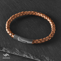 Lukas - 6mm bolo genuine leather bracelet in antique light brown