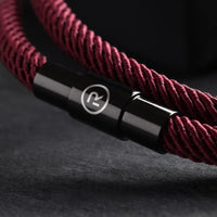 Mars - 4mm doube-layer Milan rope bracelet in wine red