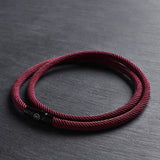 Mars - 4mm doube-layer Milan rope bracelet in wine red