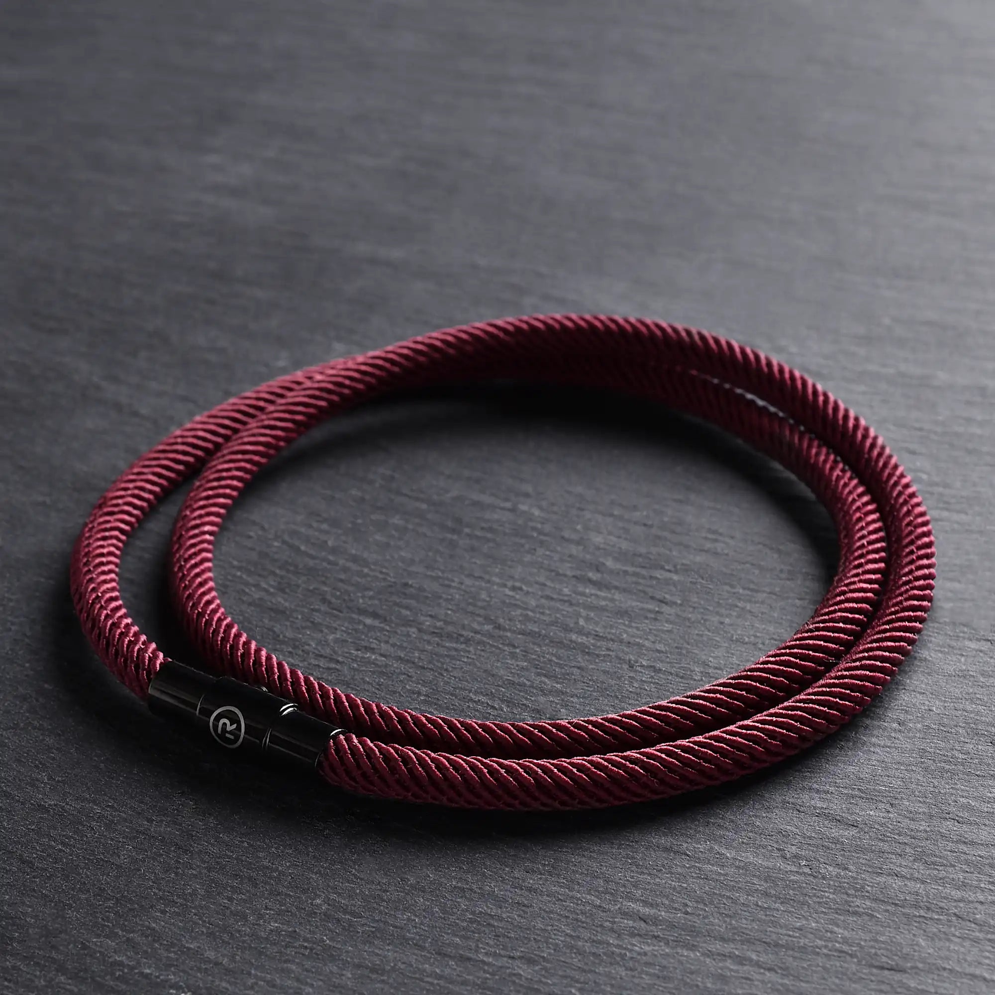 Mars - 4mm doube-layer Milan rope bracelet in wine red