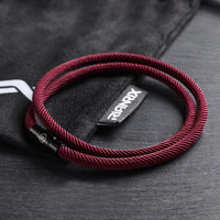 Mars - 4mm doube-layer Milan rope bracelet in wine red