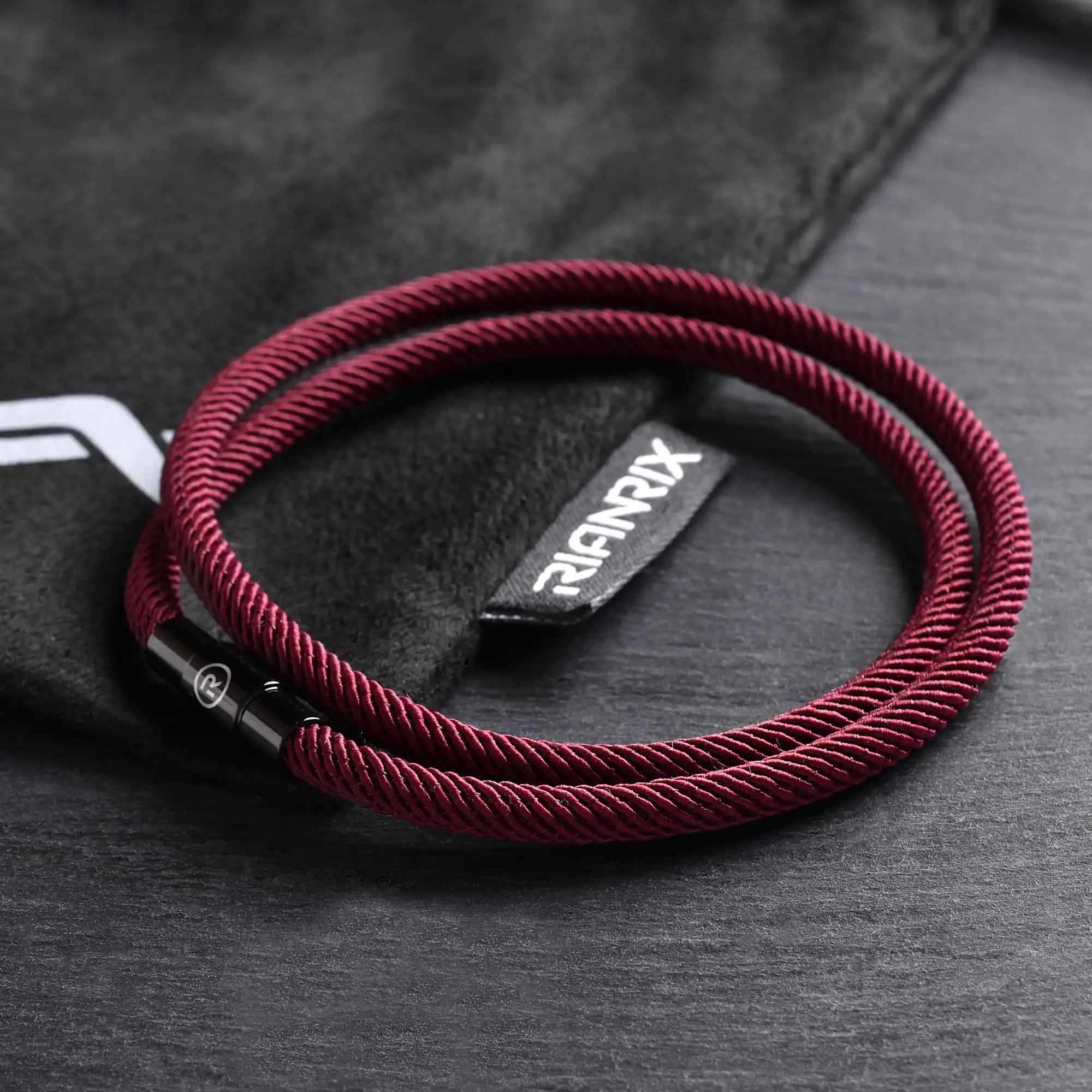 Mars - 4mm doube-layer Milan rope bracelet in wine red