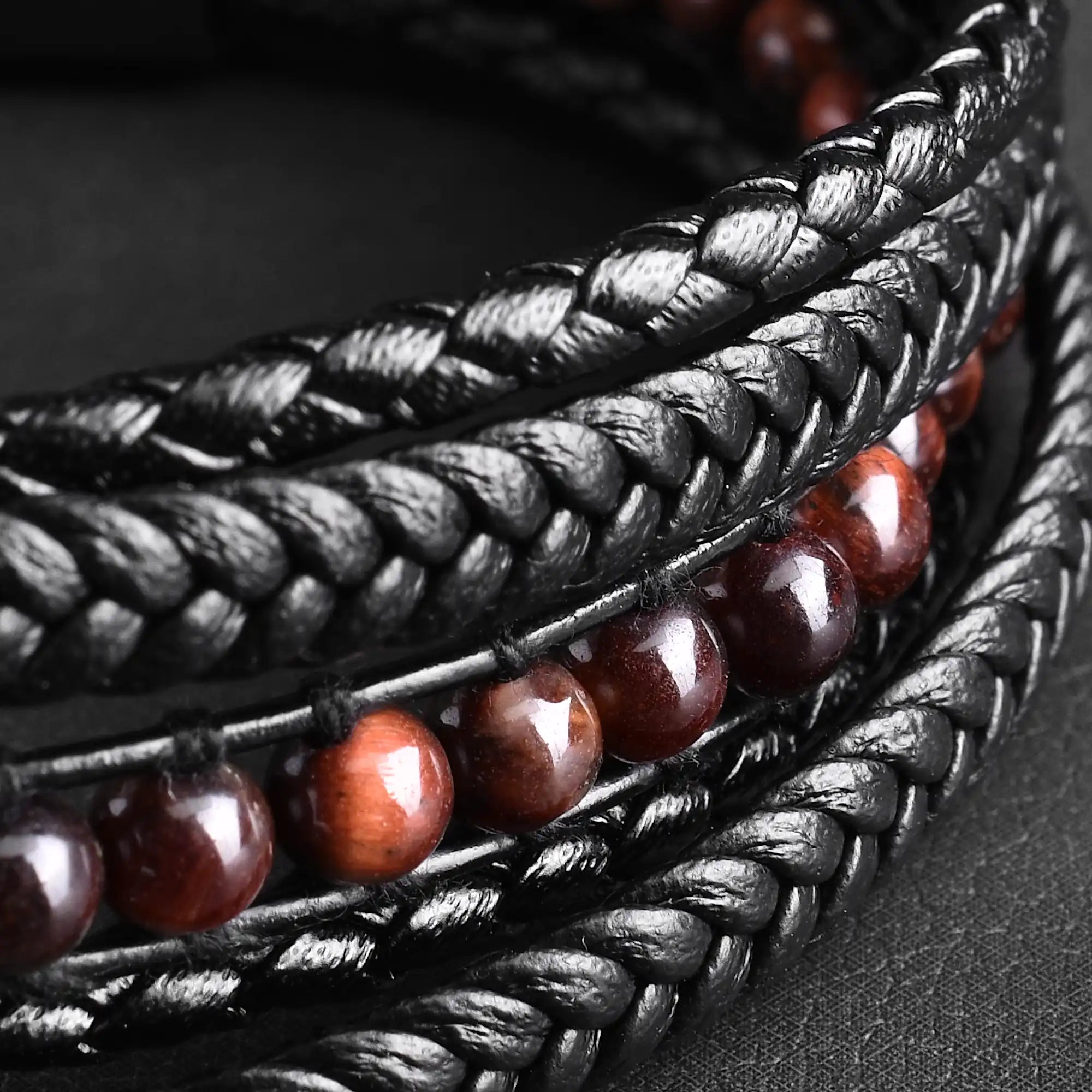 Matt — Red Tiger Eye Multi-Layer Bracelet