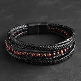Matt — Red Tiger Eye Multi-Layer Bracelet