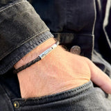 Miles - 4mm super soft Nappa leather bracelet in dark brown