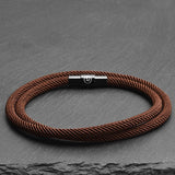 Milo - 4mm doube-layer Milan rope bracelet in dark brown