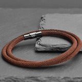 Milo - 4mm doube-layer Milan rope bracelet in dark brown